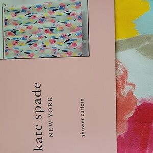 NEW KATE SPADE FABRIC SHOWER CURTAIN PINK BLUE WHITE FLORAL TWILL COTTON NWT